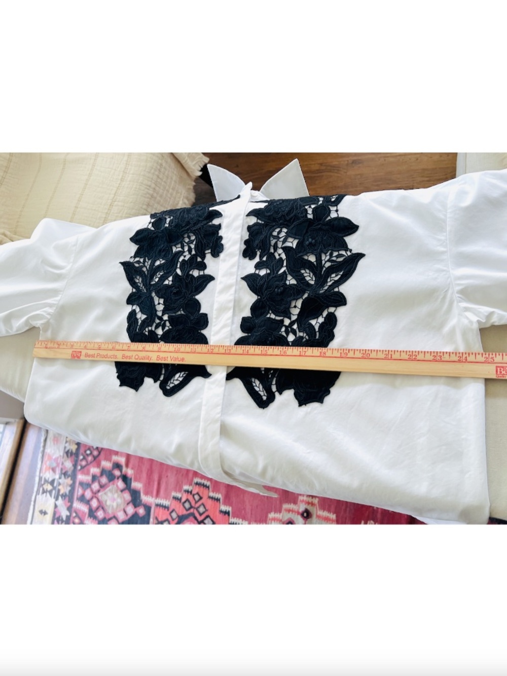ANTHROPOLOGIE MARE MARE Floral  Tuxedo Buttondown Top - L - Picture 9 of 12